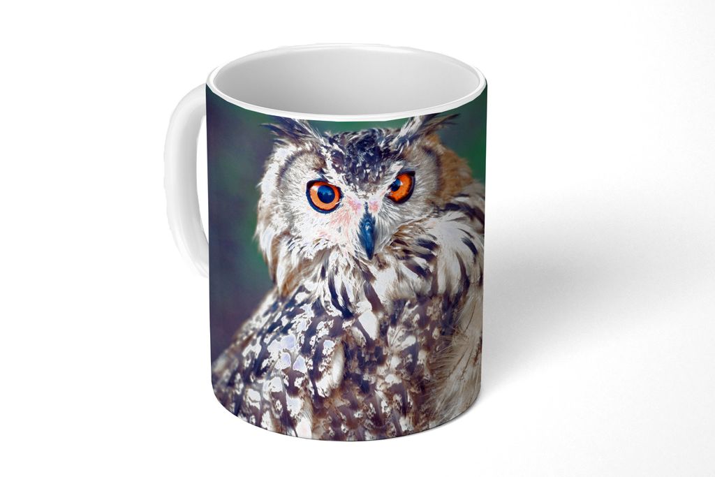 KitchenYeah Tasse Kaffeetasse Kaffeebecher 350 ml Eule Teetasse - Fototasse - Becher - Keramikbecher - Teebecher - Kaffeetasse - Bürotasse