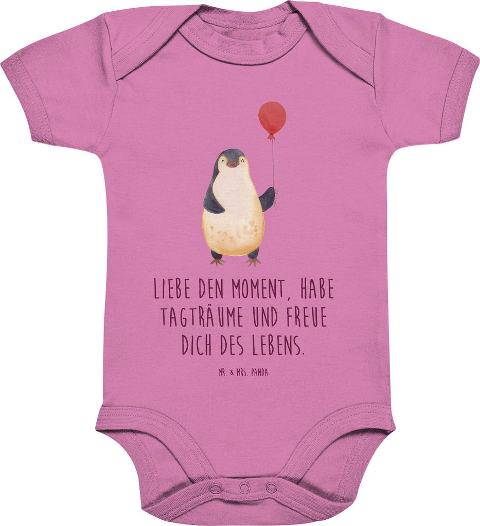 Mr. & Mrs. Panda Strampler Baby Pinguin Luftballon 3. - 6. Monat - Bubble Gum Pink - Geschenk, Motivation, Liebe, babykleidung body, Beste Freundin...