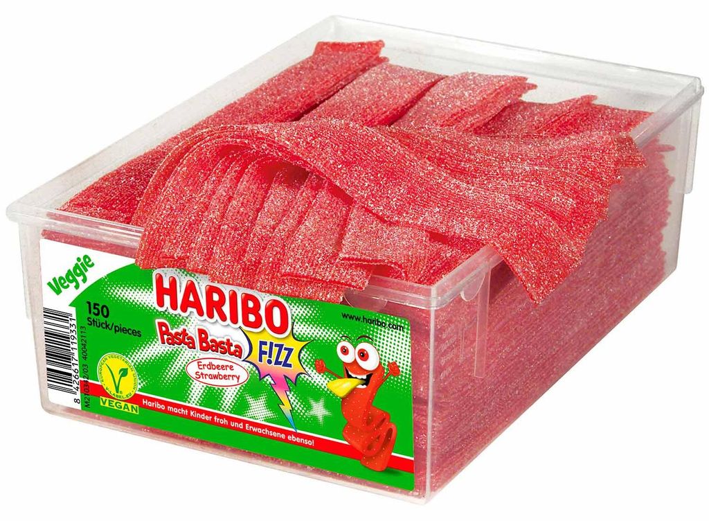 Haribo Pasta Basta, Gummibärchen, 1,12 kg, Erdbeere, Rot, Produktbild 
