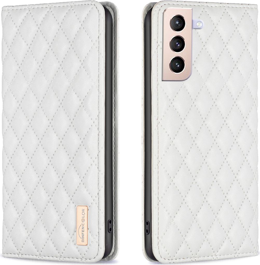 Galaxy S21+ 5G Hülle, Elegant Bookstyle Flip Leder Kartenfächer Schutzhülle mit Ständer für Samsung Galaxy S21 Plus 5G Weiß