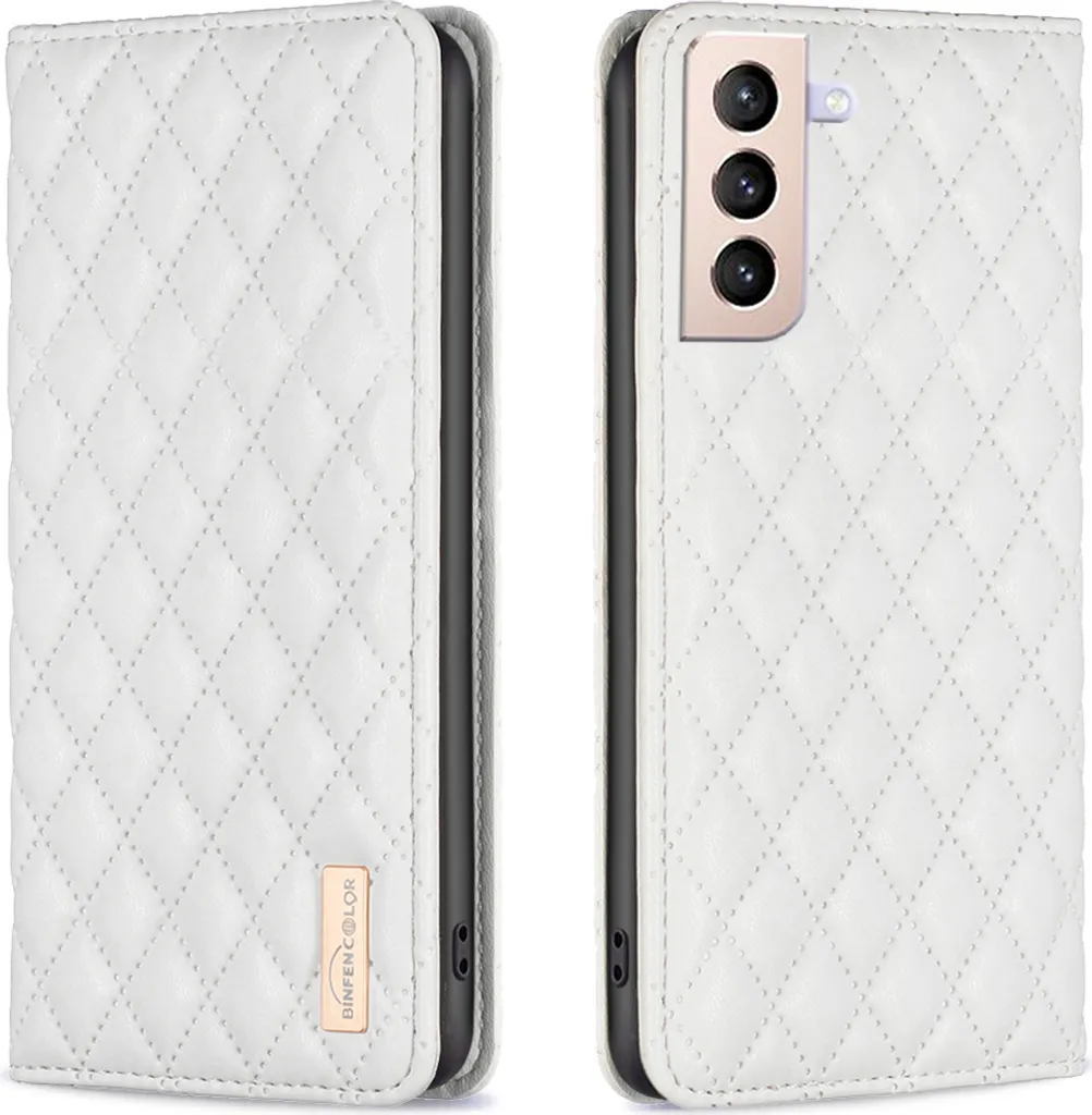 Custodia Galaxy S21+ 5G in Pelle Bianca: Flip Case Portafoglio Elegante