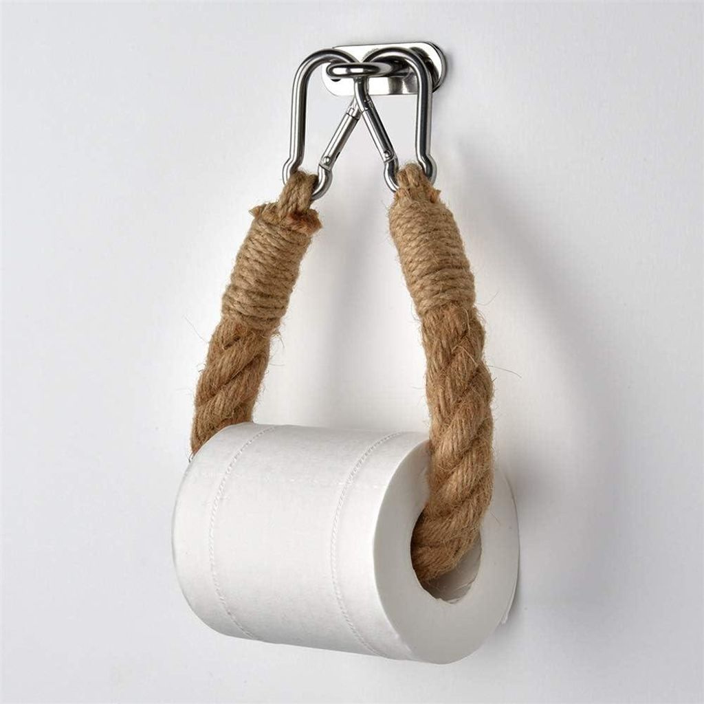 Industrielle Retro-Toilettenpapierhalter mit Schnur - Wandhalterung für dekorative Badezimmergestaltung