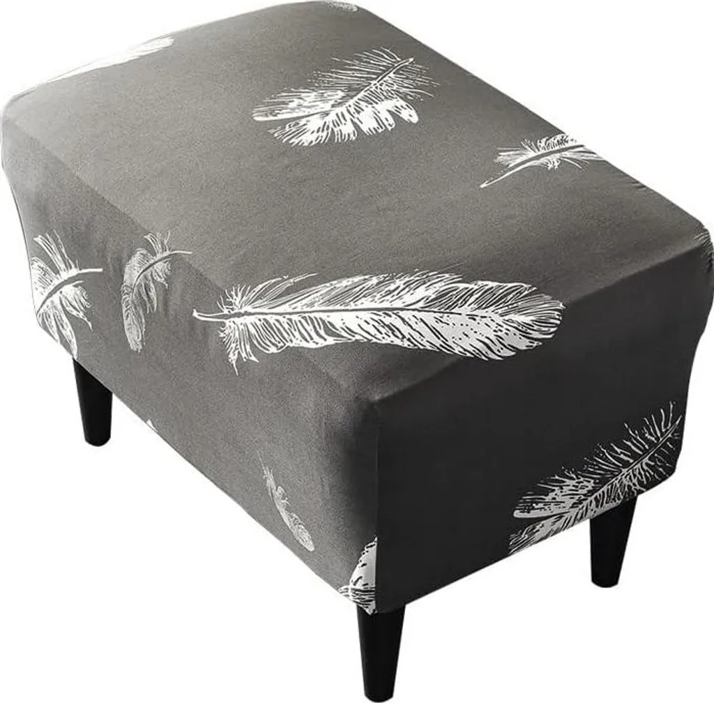 Housse de siège blanche en polyester lavable, design plumes élégant - 2