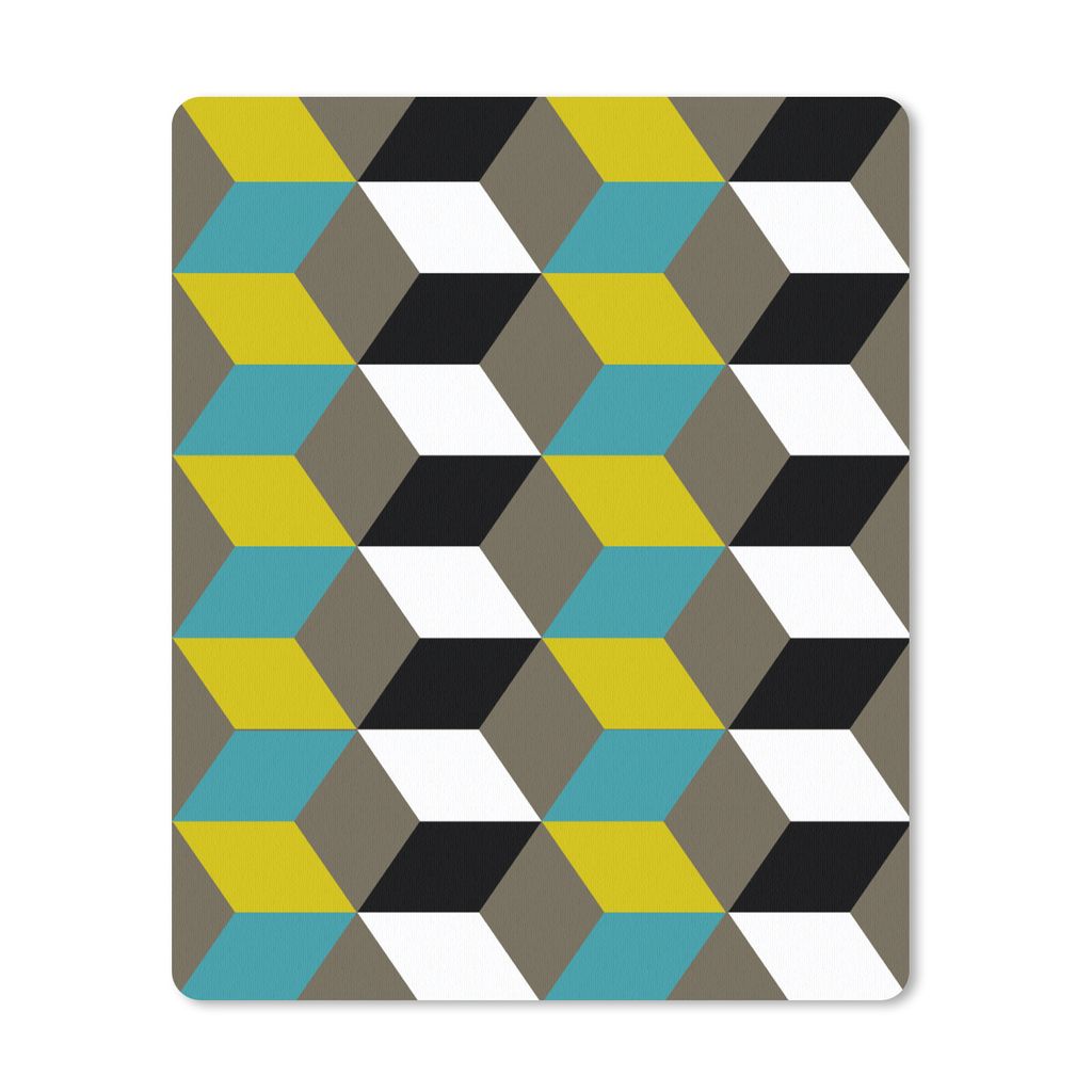 MuchoWow Mauspad Mousepad Blöcke - Muster - 3D 30x40 cm - Mousepads - Maus Mat - Pad - Mausunterlage - Mausmatten