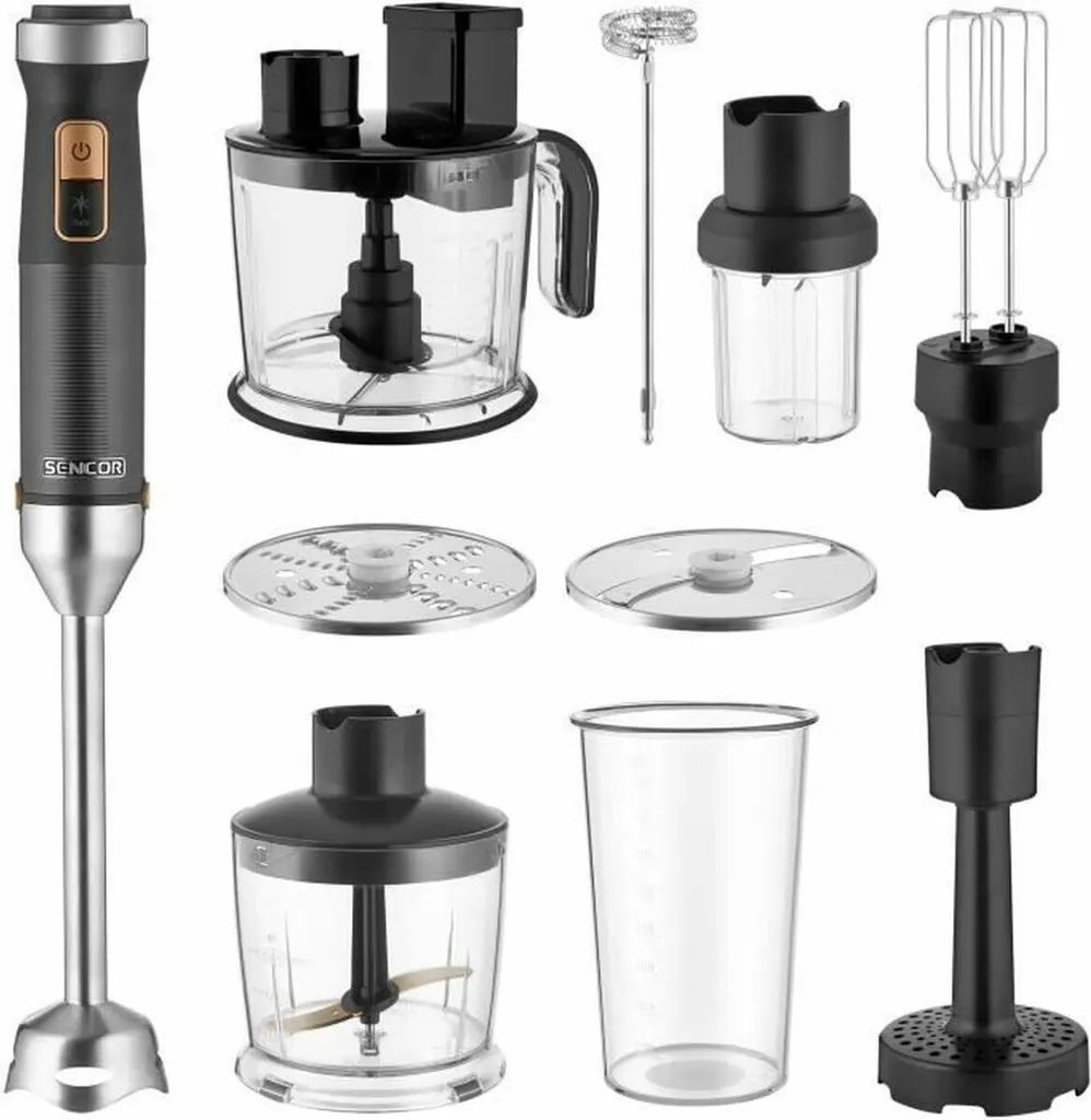 Blender à main Sencor 1500W SHB6552BK : Technologie Titanium 6 lames
