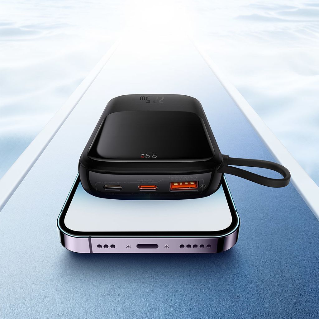 Baseus PPQD060001, 10000 mAh, 20 W, zwart Productafbeelding 