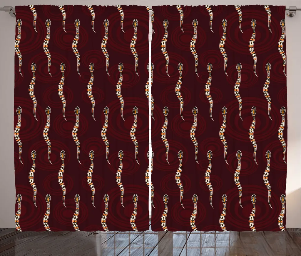 Rideau de Chambre à Fronces avec Motifs Abstraits Multicolores 280x225