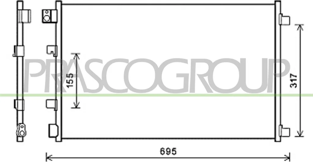 Condenseur de climatisation PRASCO DS710C001 pour Qashqai +2 I J10