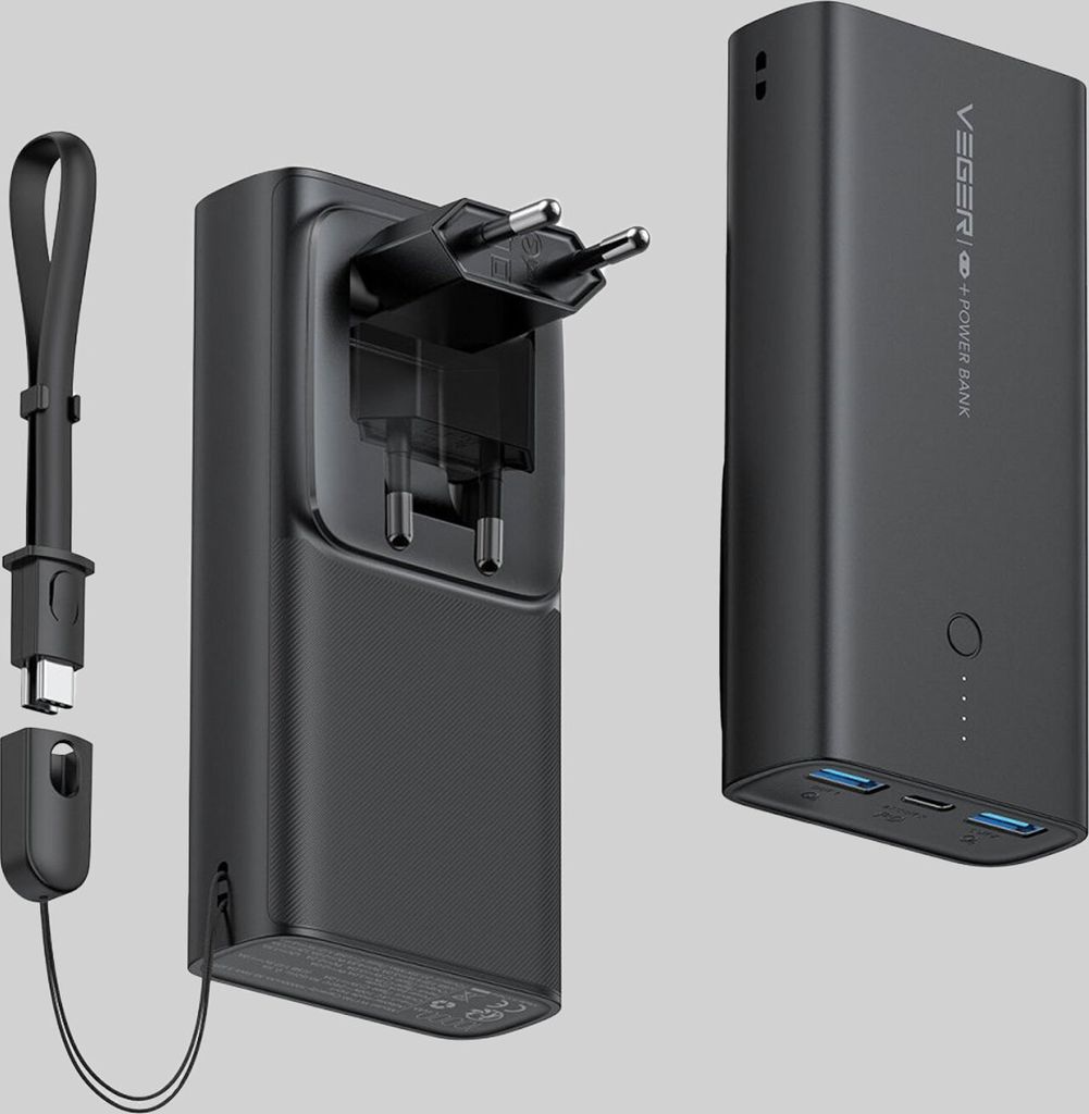 VEGER ACE100, 10000 mAh, Schwarz Produktbild 
