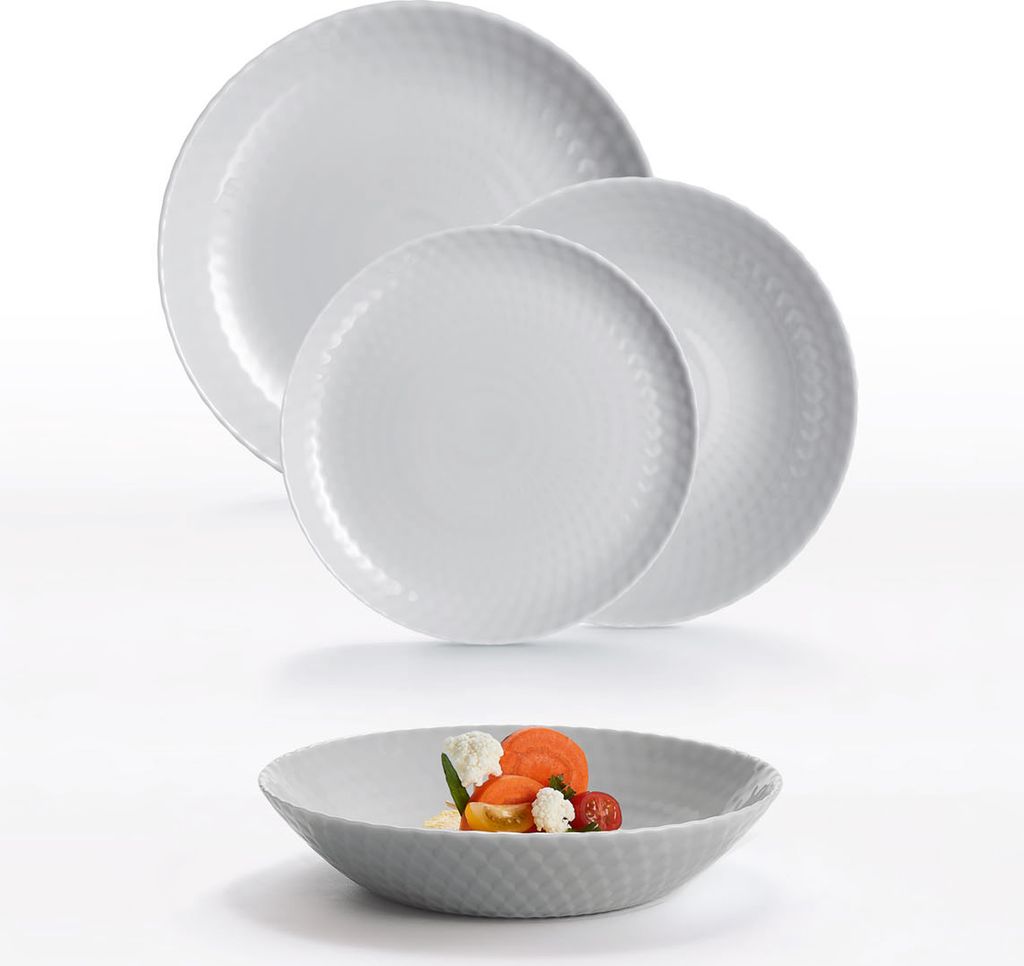 Vajilla Luminarc Pampille Gris Vidrio 18 Piezas