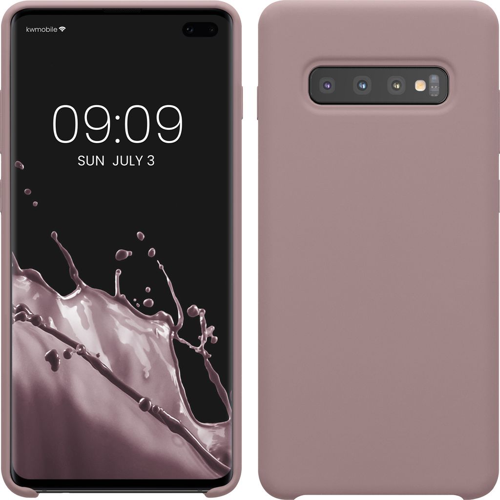 kwmobile Hülle kompatibel mit Samsung Galaxy S10 Plus / S10+ Hülle - Silikon Handy Case - Handyhülle weiche Oberfläche - kabelloses Laden - Nud...