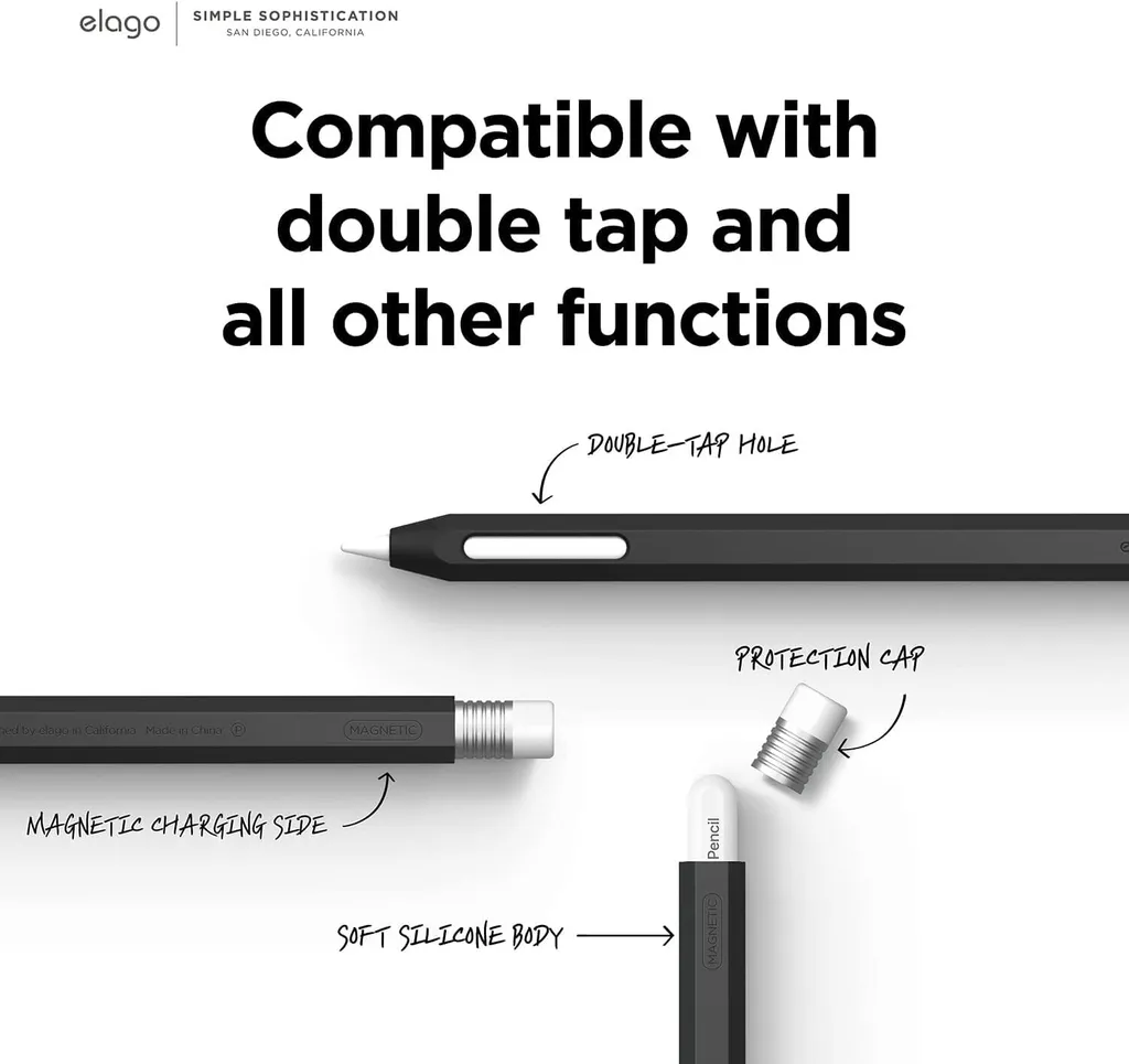 Custodia Elago Apple Pencil Pro Nera: Design Classico e Protezione - 2