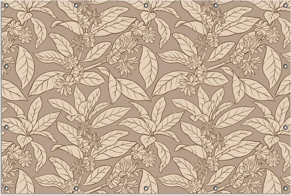 Wallario Outdoor-Poster für Garten oder Balkon, Motiv Florales Muster, in ca. 120 x 180 cm