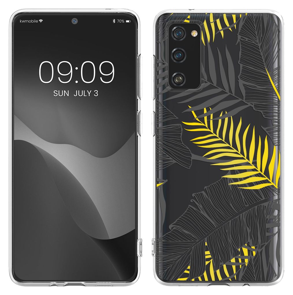 kwmobile Case kompatibel mit Samsung Galaxy S20 FE - Hülle Silikon transparent Dschungel Gelb Grau Transparent