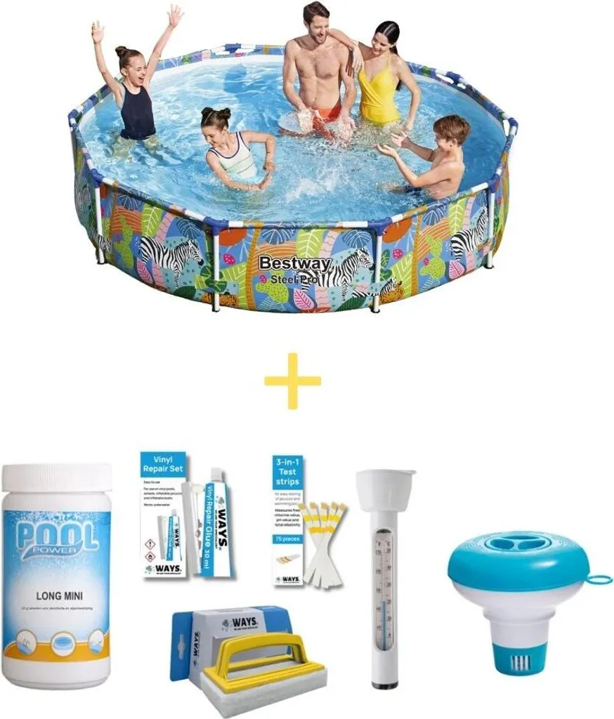 Piscina Bestway Steel Pro 305x66 Animali + Kit WAYS - Offerta Estate