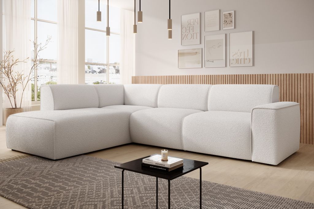 AX LIVING Couch Sofa L Form Didim L Weiß – 292 cm, stilvoll & bequem L