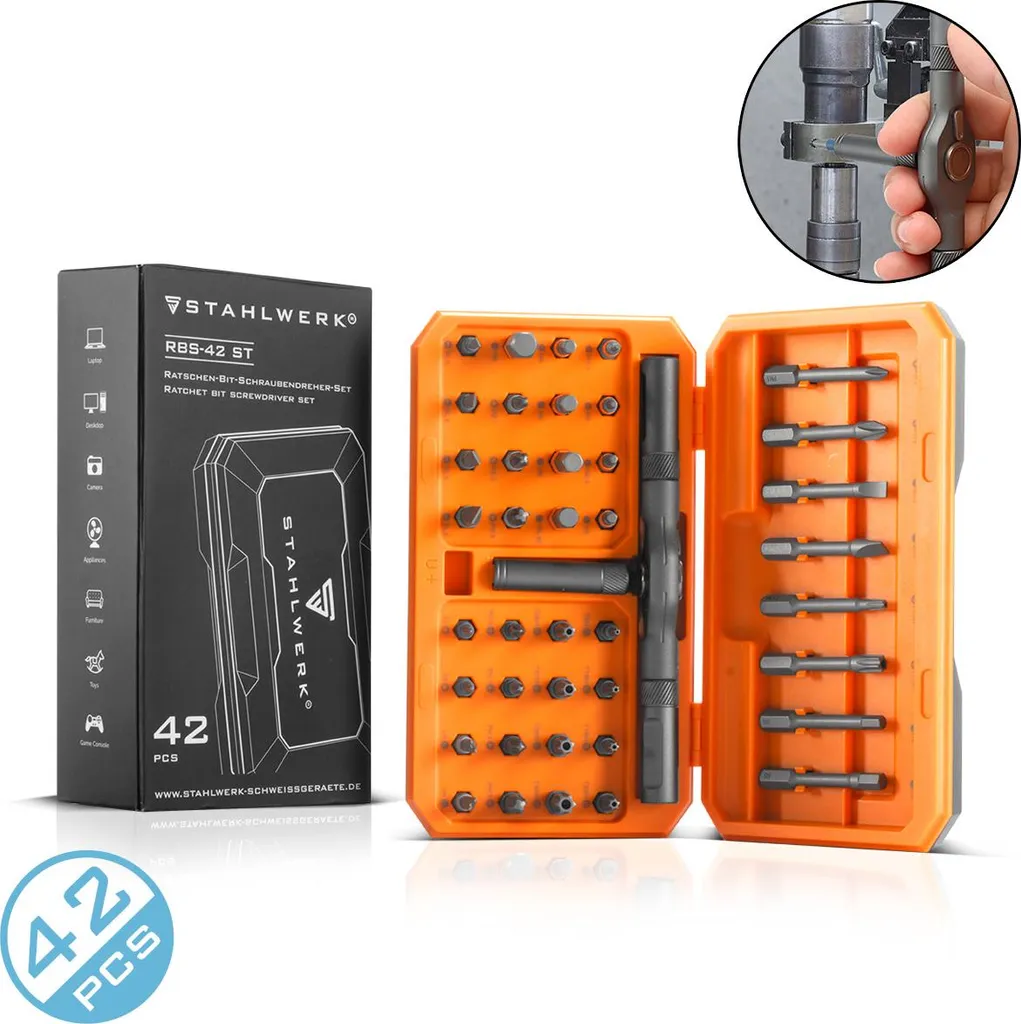 Coffret tournevis à cliquet et embouts de vissage 42 pièces RBS-42 ST