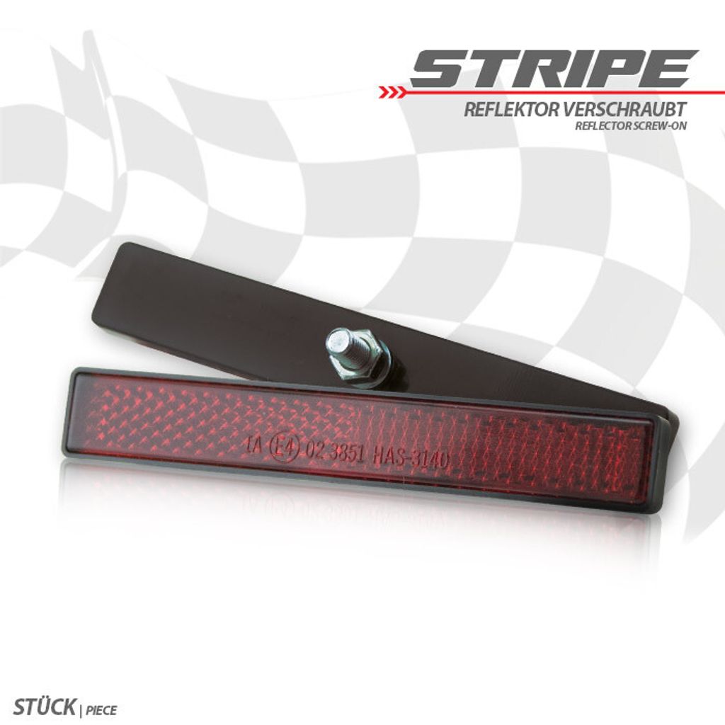 Reflektor Stripe rechteckig rot mit Rand
