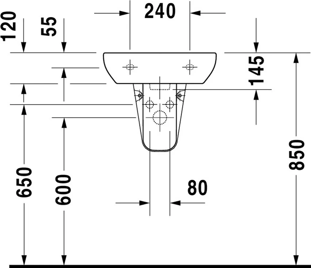 Duravit 0705450000 Lavamani D-Code 45cm | Qualità Tedesca - 10