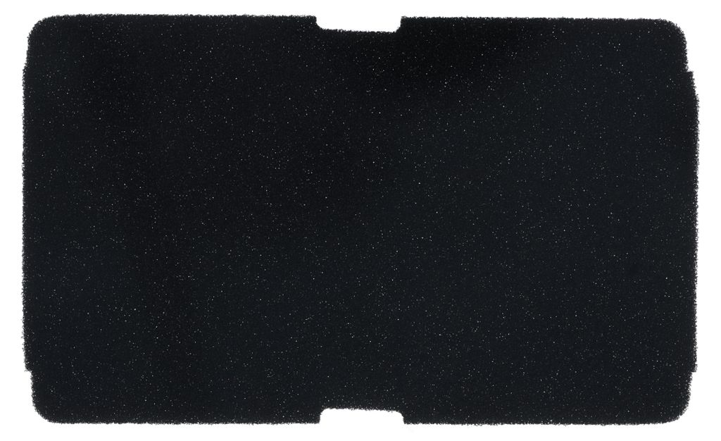 A black lint filter for a washing machine.