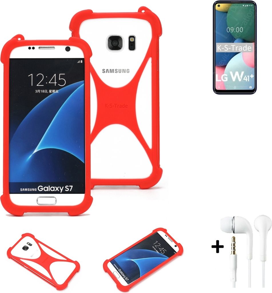 Handy-hülle + Kopfhörer kompatibel mit LG Electronics W41 Plus Schutz-hülle Bumper Silikon Schutz Hülle Cover Case Silikoncase Silikonbumper TPU