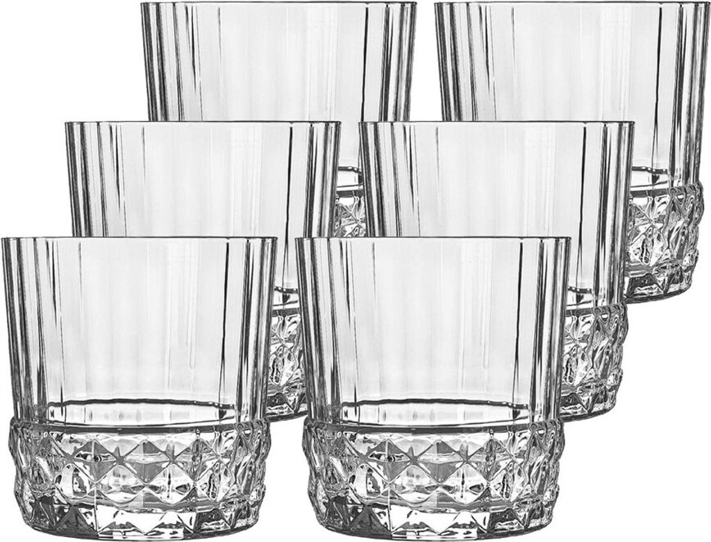 Whiskyglas Becher Trinkglas Retro Vintage Kristallglas America 6er Set (380ml)