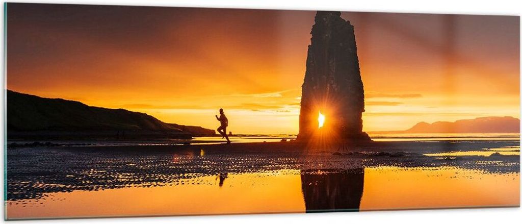 Bilder auf glas - Meer Felsen Wasser - 140x50cm - Glasbilder - Wandbilder - Kunstdruck - zum Aufhängen bereit - Wanddekoration aus Glas - Glas Bil...