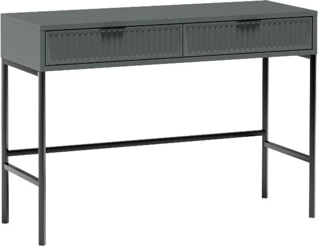 Table de Maquillage CORA Coiffeuse Moderne en Pierre Verte et Métal