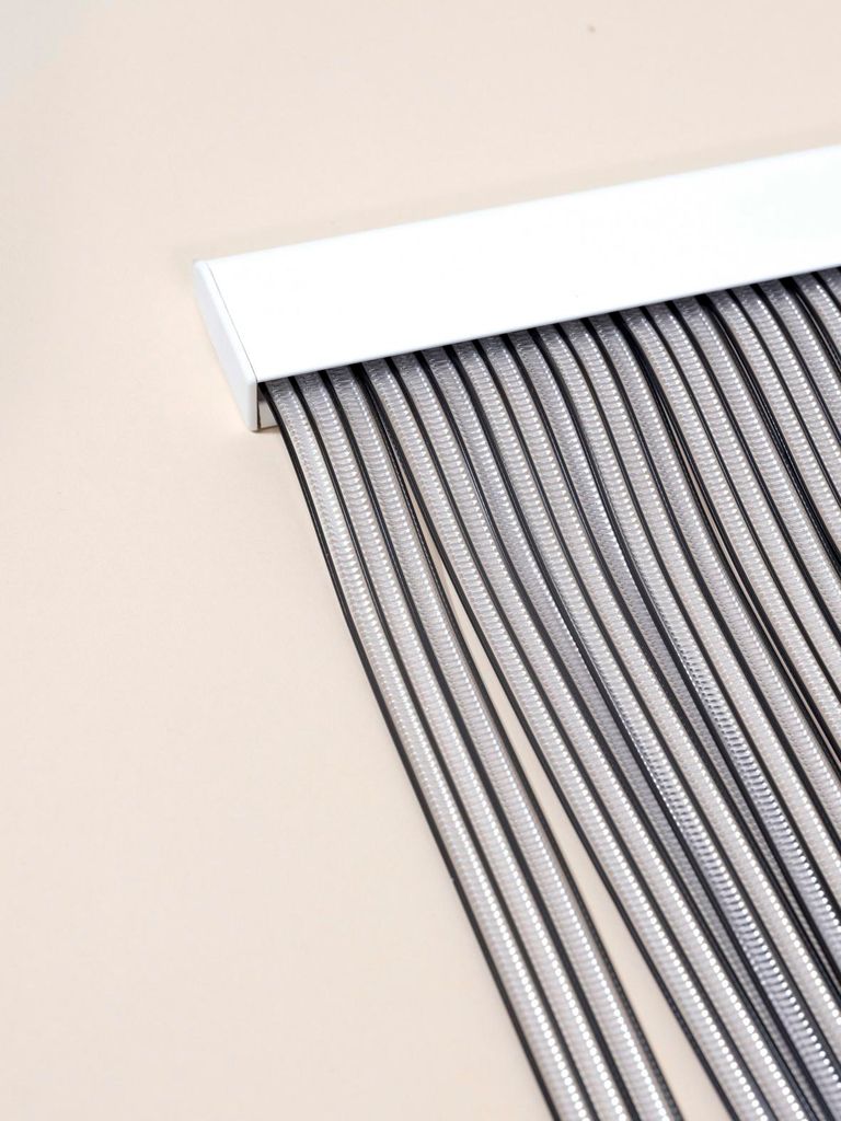 DEGOR - Lamellen Fliegenvorhang - transparent/schwarz - 90x210 cm