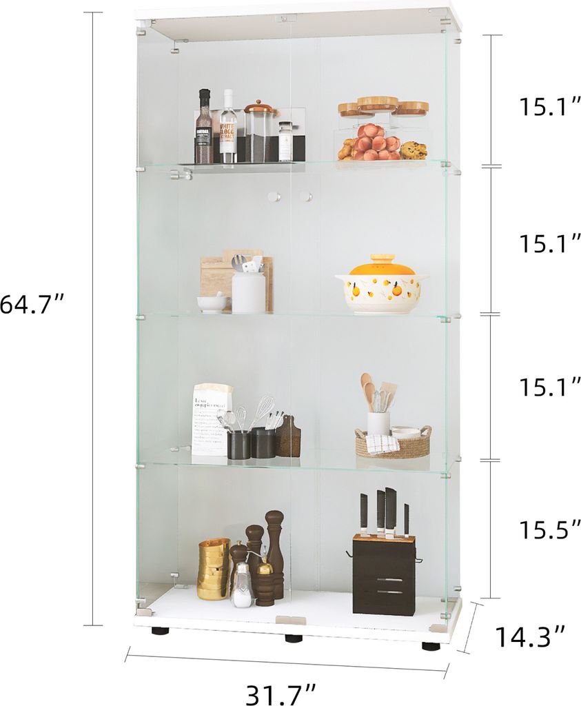 Vitrína, vitrína, skleněná vitrína na sbírku, se 2 dveřmi, Obrázek produktu 