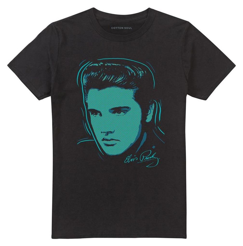 Elvis Presley - "Young Dots" T-Shirt für Herren/Damen Uni TV33320 (M) (Schwarz)