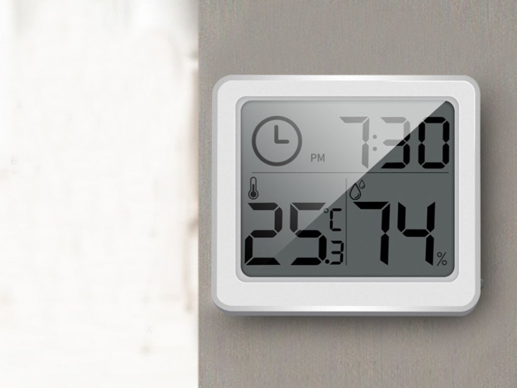 Digitales Thermometer mit Luftfeuchtigkeitsmesser Zimmerthermometer Außenfühler 