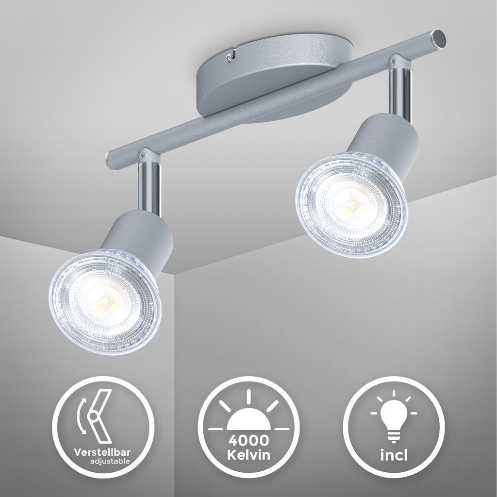 LED Deckenleuchte Wohnzimmer schwenkbar GU10 Metall Decken-Spot Neutralweiß Spot