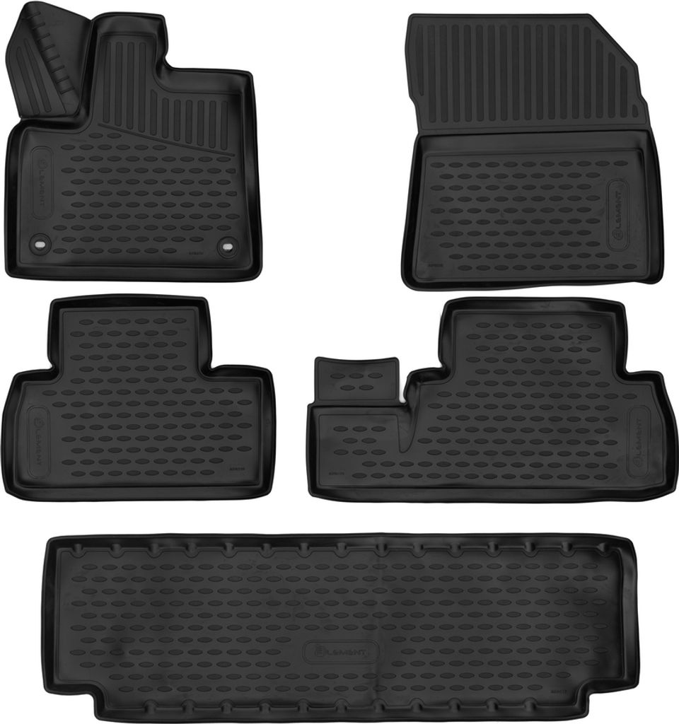 Fussmatten Set Element TPE Gummi 3D, wasserdicht, hoher Rand, rutschfest, passgenau – kompatible mit TOYOTA Proace City Verso, 2019-> 5 pcs.