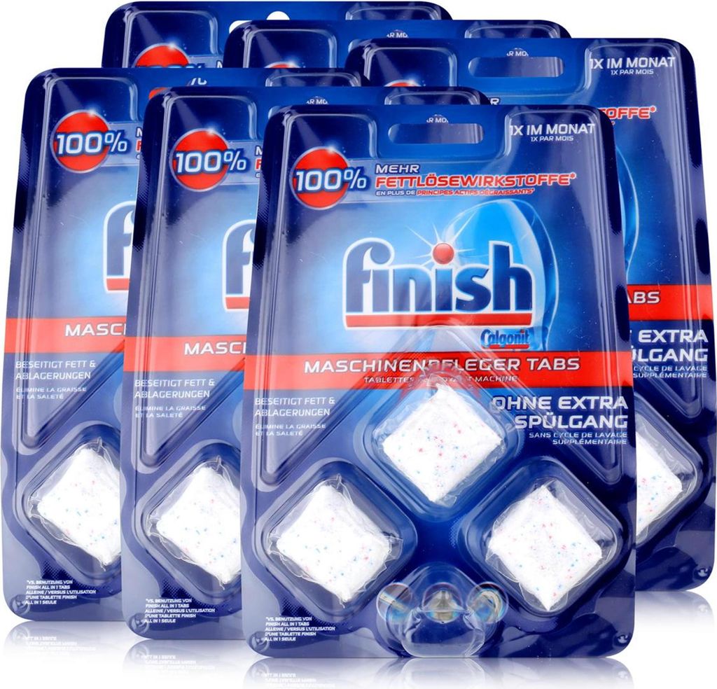 Calgonit Finish Maschinenpfleger-Tabs 51g - Gegen Fett & Ablagerungen (6er Pack