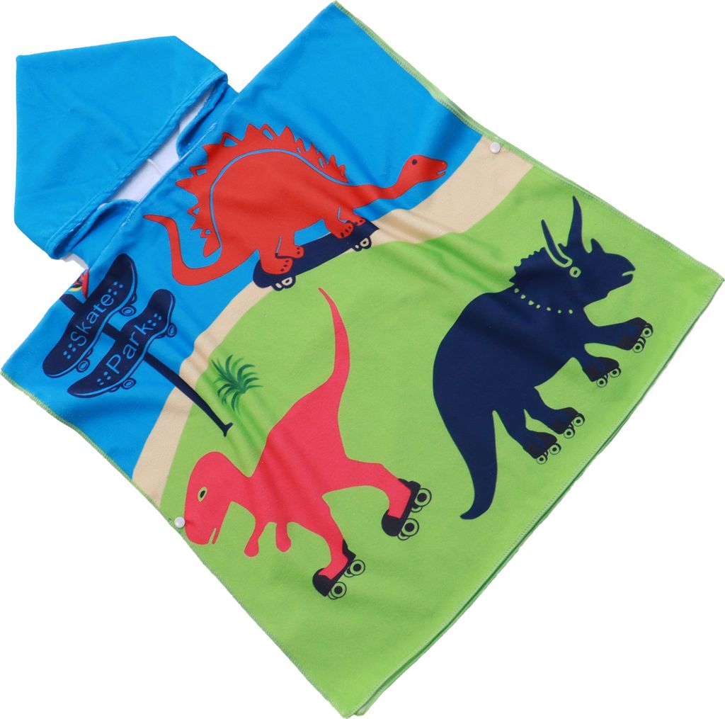 FEBE Badeponcho Kinder Dinosaurier Badetuch Mit Kapuze Produktbild 