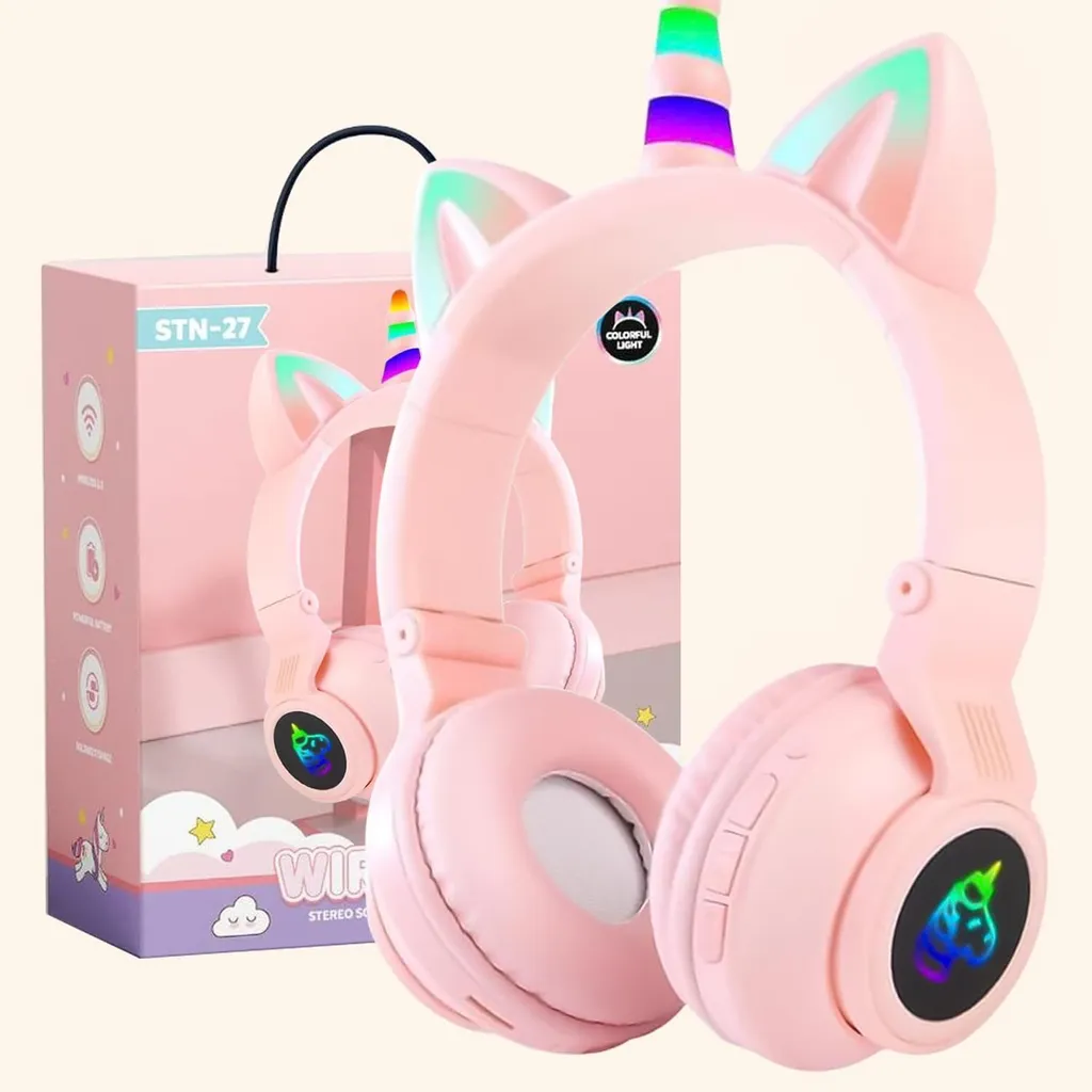Cuffie Bluetooth Unicorno per Bambini con Microfono e Luci LED | Shop