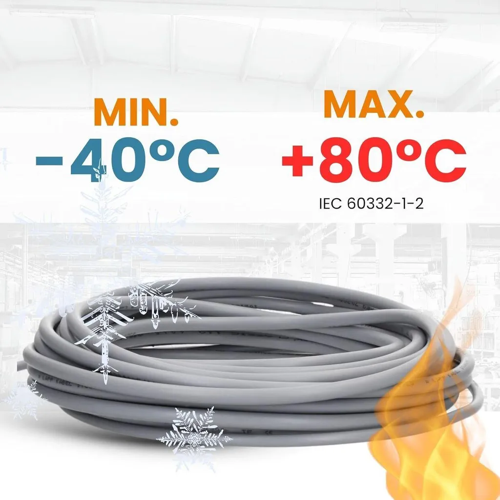 Câble de Commande 12 Conducteurs 12G0,75 mm² Blindé PVC Gris 10m - 6
