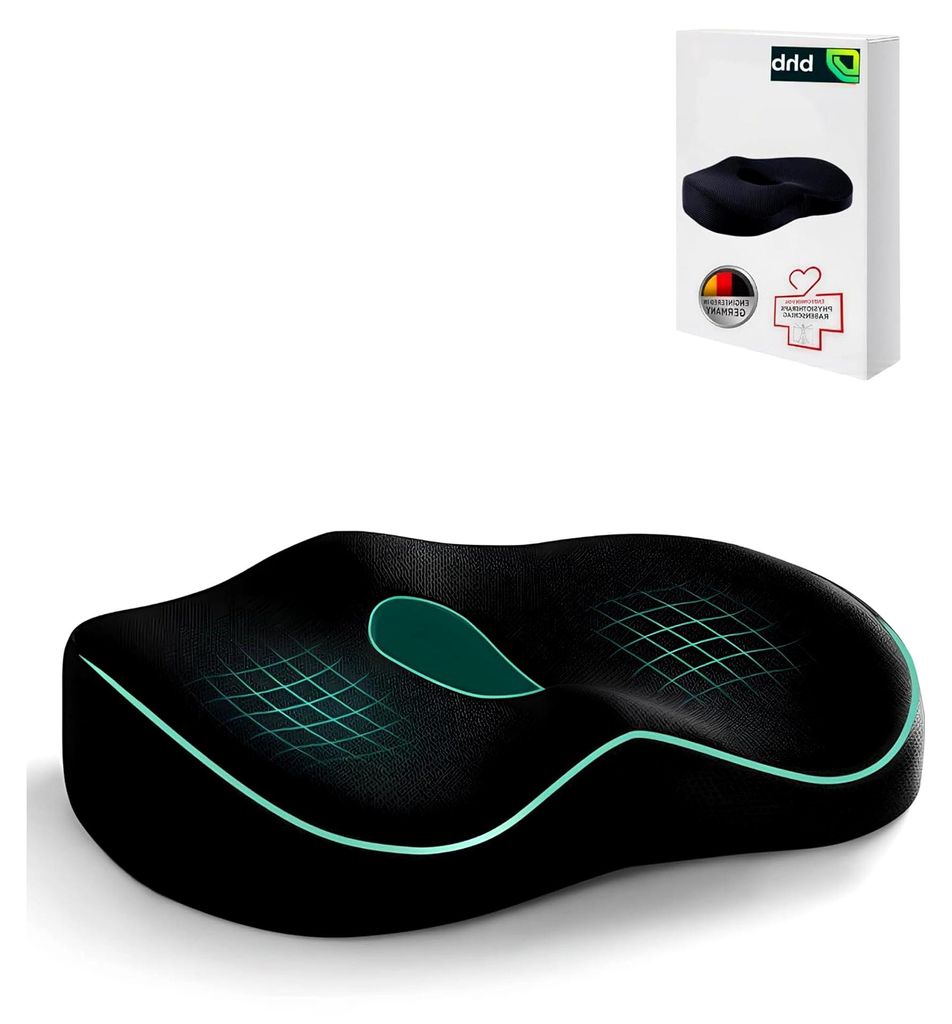 Orthopädisches Ergonomisches Sitzkissen – Memory Foam Steißbeinkissen für Bürostuhl, Auto, Rollstuhl, Flugzeug – Entlastung für Steißbein...