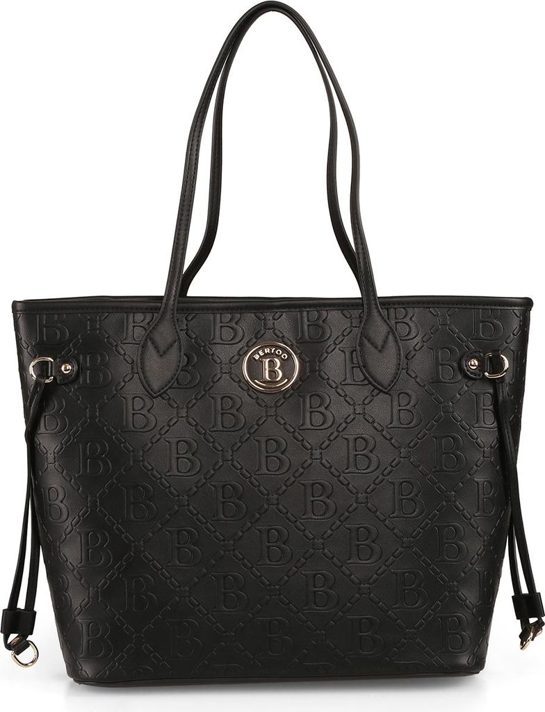 BERTOO Ginevra Damenhandtasche, schwarzes Logo/Gold