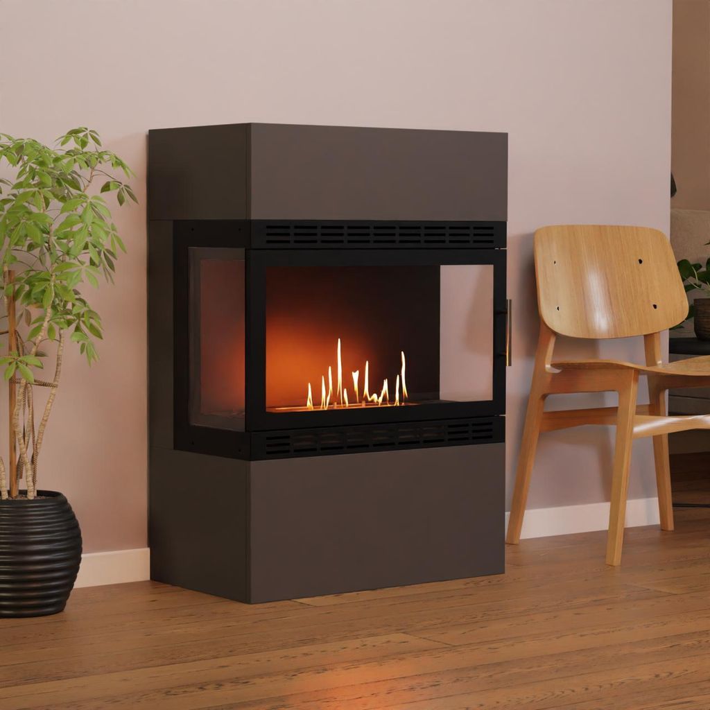 GLOW FIRE Ethanol Kamin 'Lillesand XL Vision' | Ethanolofen in weiß mit 3 Std. Brenndauer und 3 KW Heizleistung | BxHxT: 70x100x40 cm