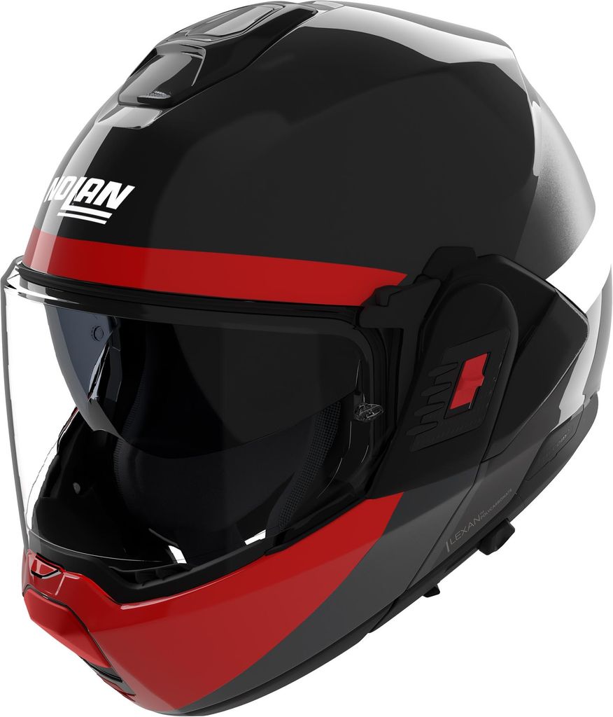 Nolan N120-1 Blocco Klapphelm, schwarz/grau/rot, S (56)