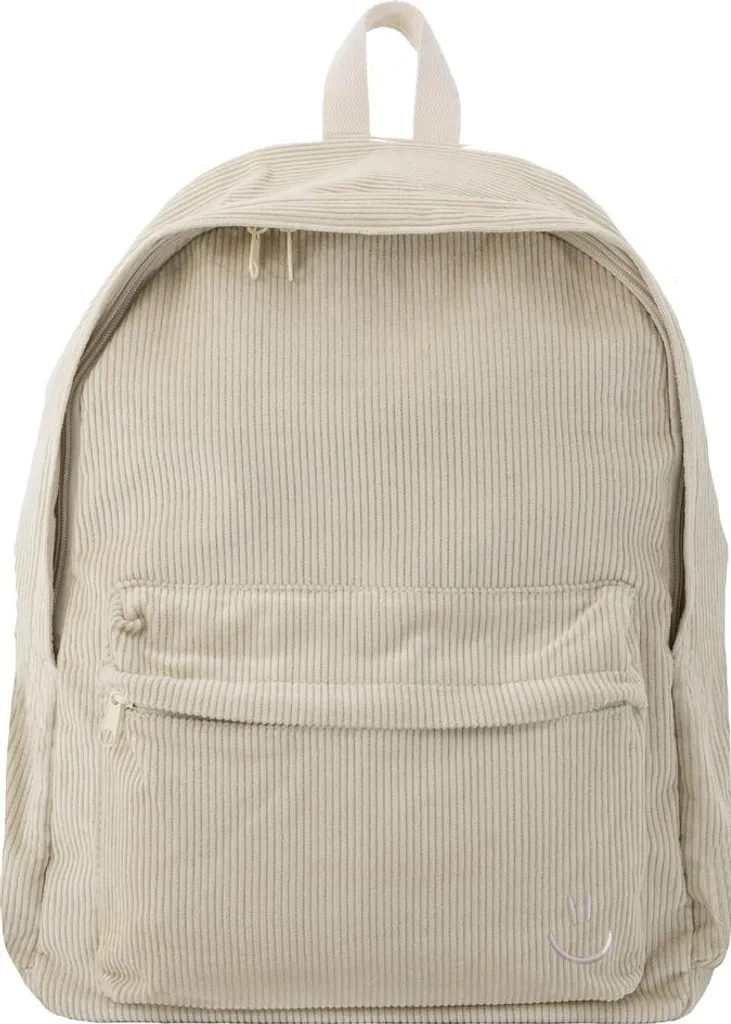 Sac à dos de loisirs beige en velours idéal pour les sorties en ville