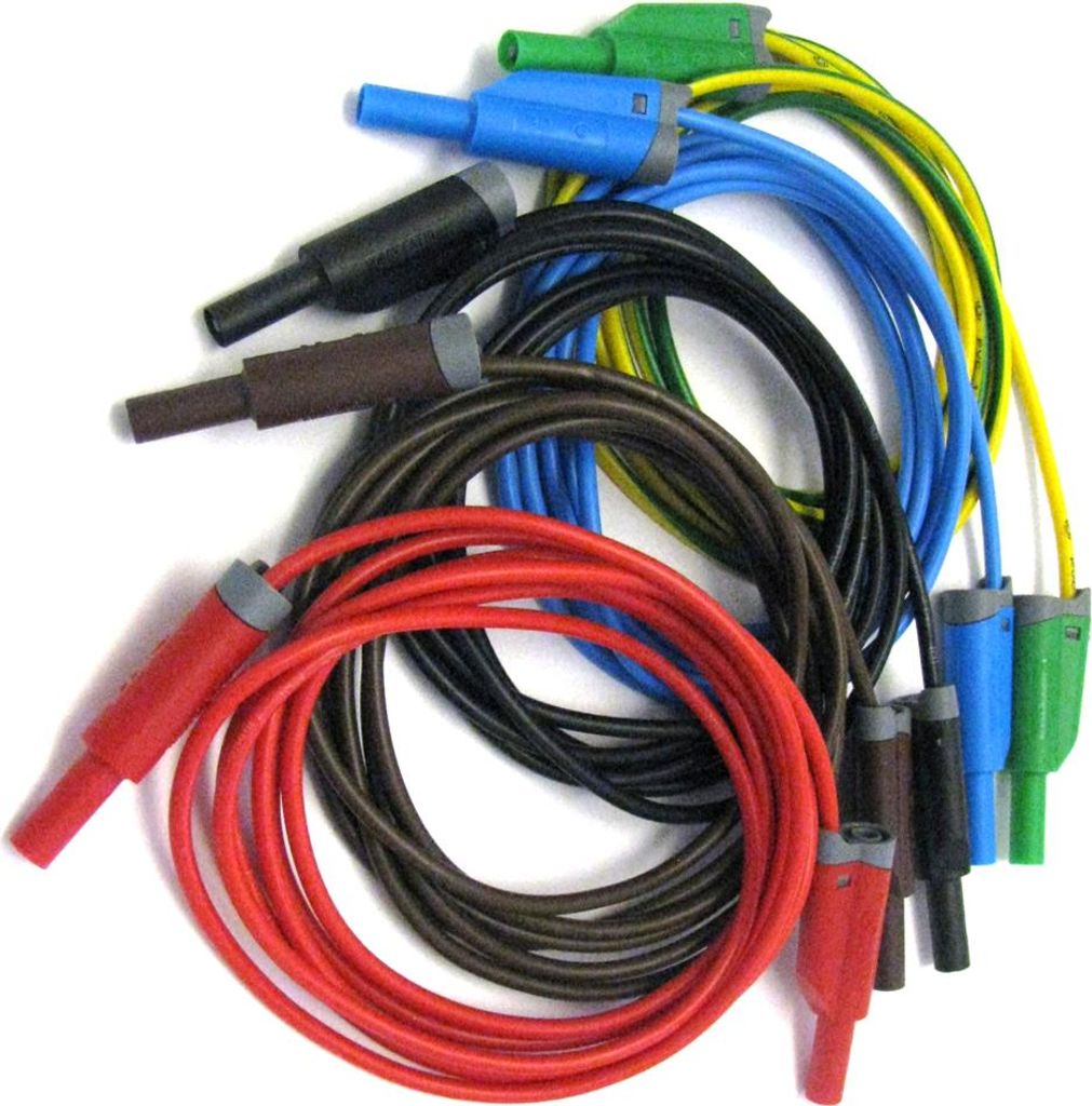 HT-Instruments KIT TLS-5 Messleitungssatz, farbig, 5 x 2m, beidseitig mit stapelbarem Sicherheitstecker