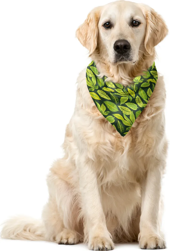 Bandana Cane ABAKUHAUS 55x55 cm Foglie Foresta Hawaiiana Verde Mela