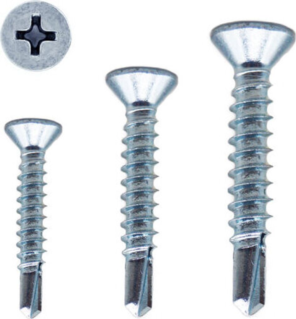 Bohrschrauben 7504 P - Stahl verzinkt Senkkopf Kreuz (Ø 6,3 x 45mm - 10 Stk.)