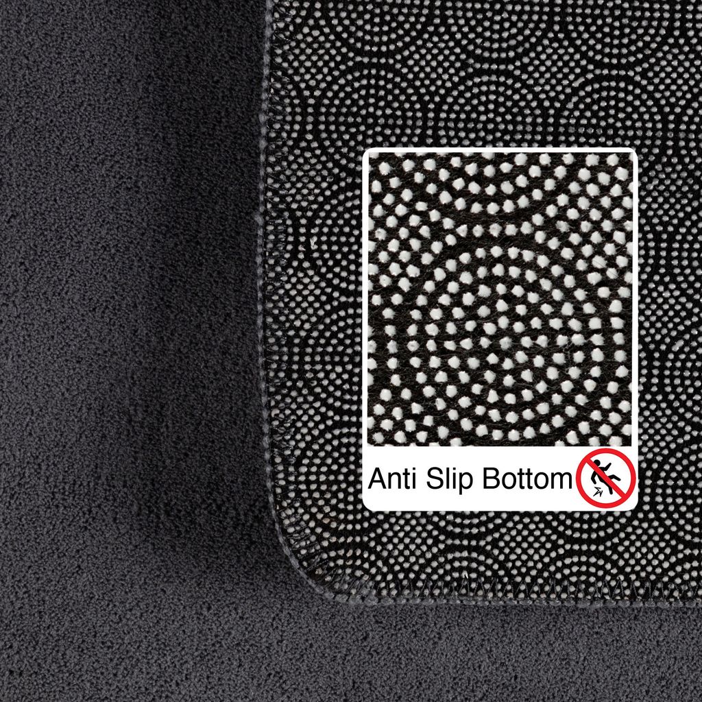 YANHONG Teppich 110x360cm Grau - Flauschig Waschbar Für Wohnzimmer & Schlafzimmer