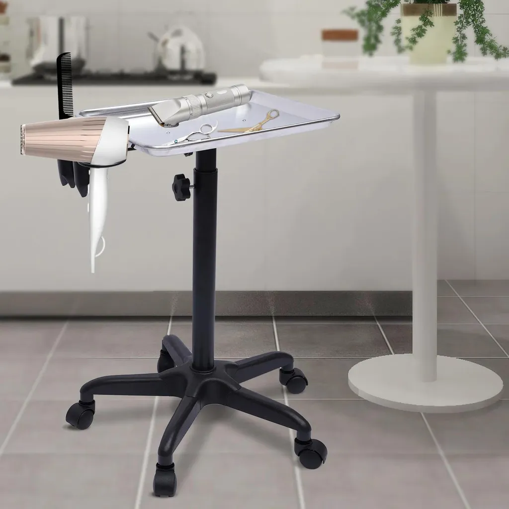 Carrello Parrucchiere Regolabile Argento in Metallo | Arredo Salone Professionale - 3