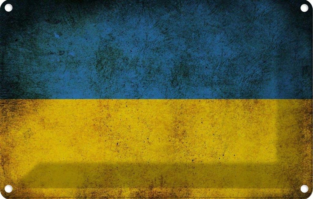 vianmo Blechschild 20x30 cm Ukraine Fahne Flagge Wappen