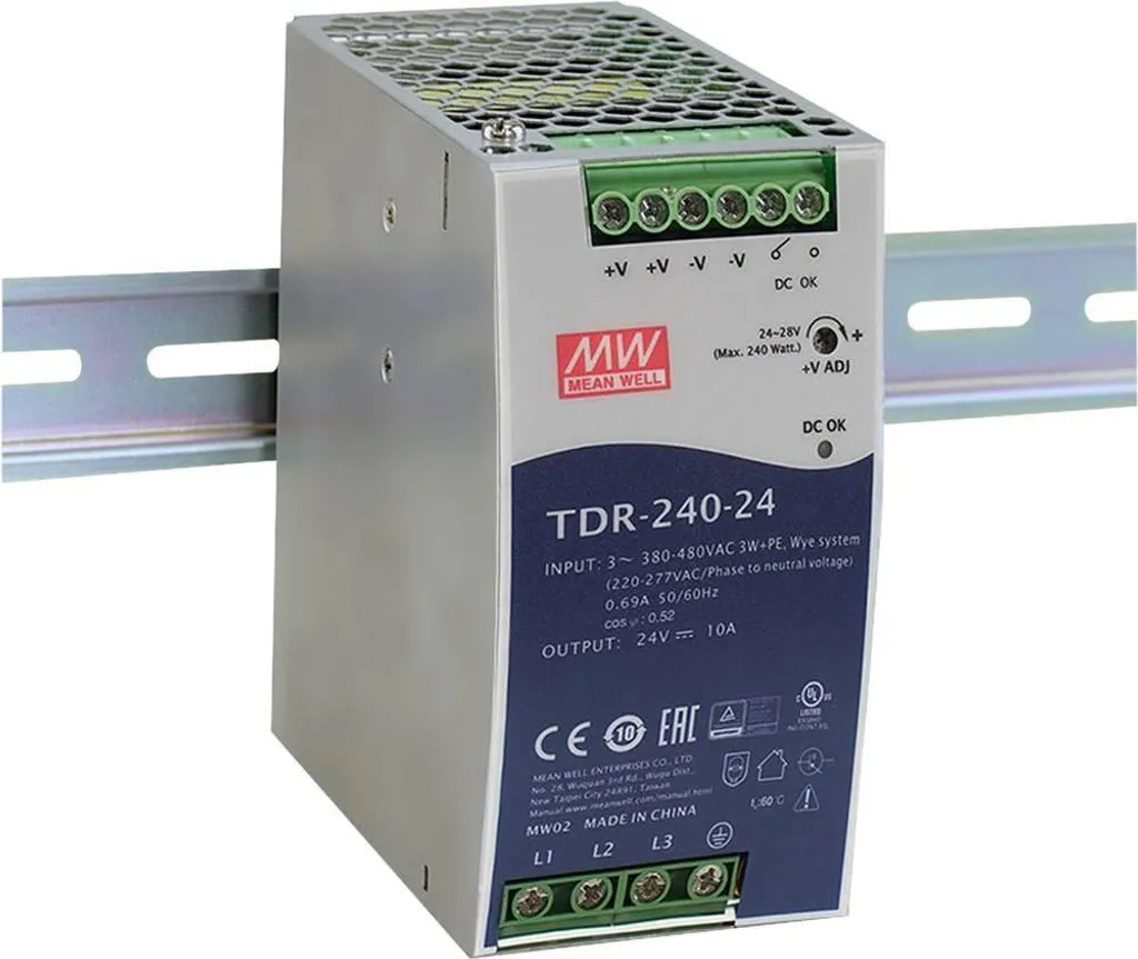 Trasformatore MEAN WELL TDR-240-48 48V 5A per Quadri Elettrici Trifase